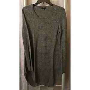 Aritzia Off-the-Shoulder Long Knit Sweater Dress in Charcoal Gray